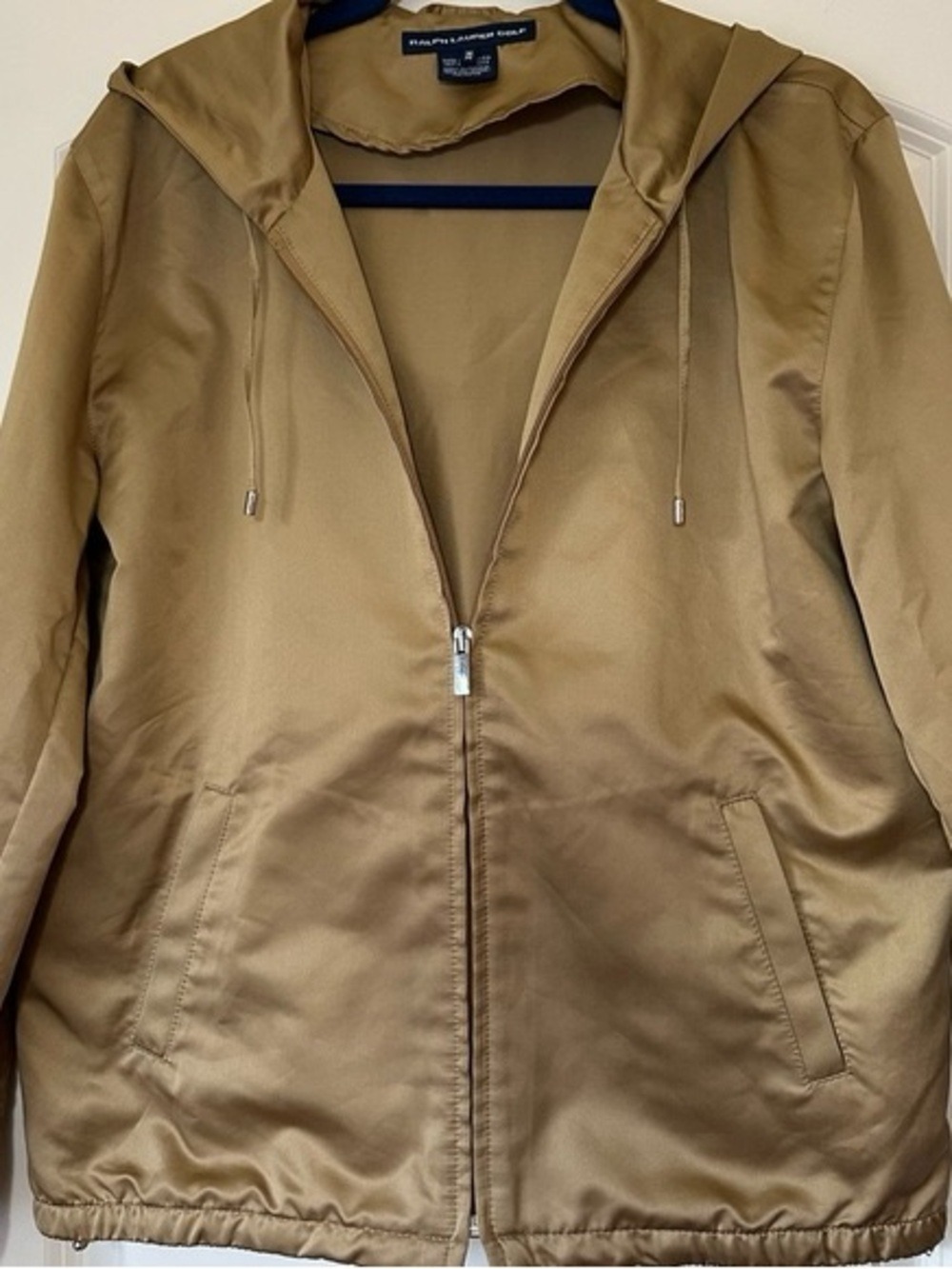 Ralph Lauren Metallic Gold Hooded Bomber Jacket